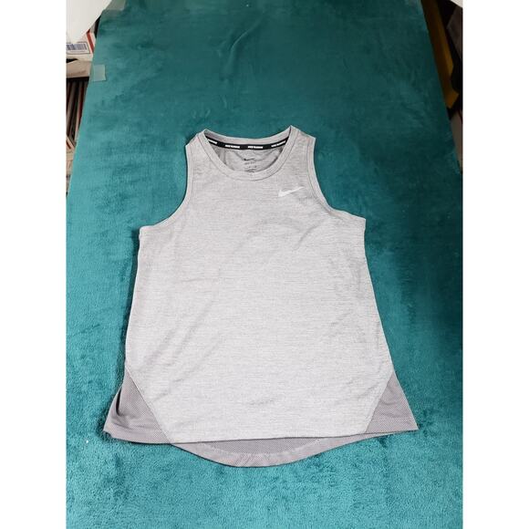 Nike Top Size Small Womens Gray Running Performance Athletic Ladies Dri Fit - Picture 2 of 7